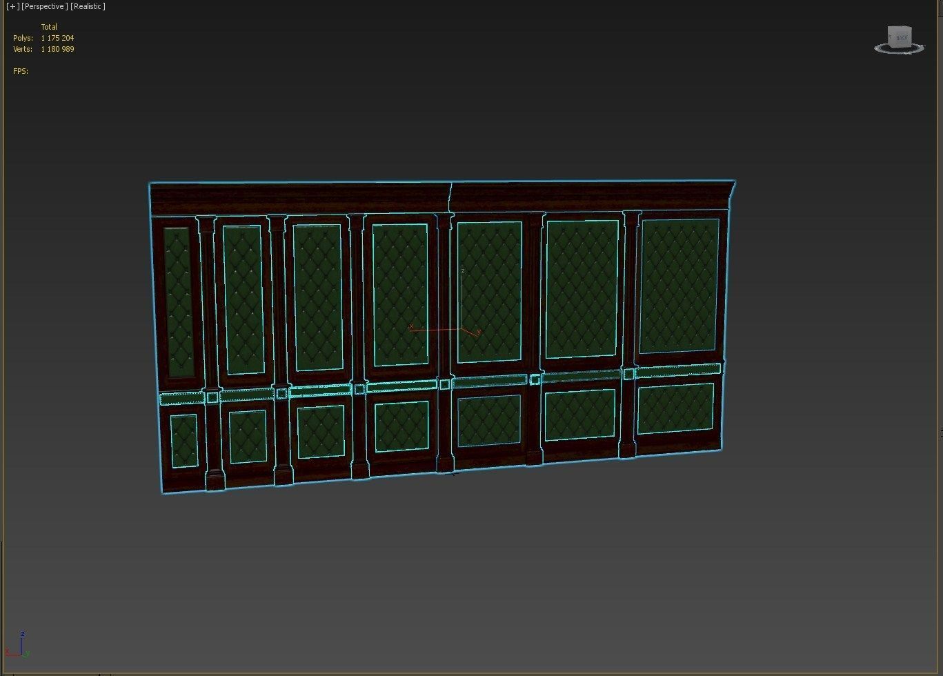 Wood panel with leather 017 3D model_12