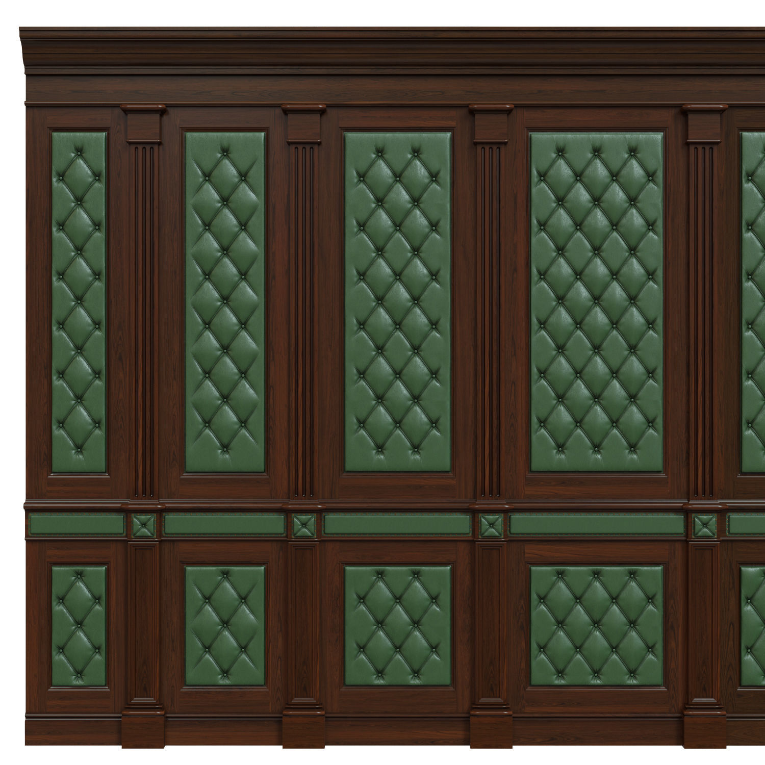 Wood panel with leather 017 3D model_3