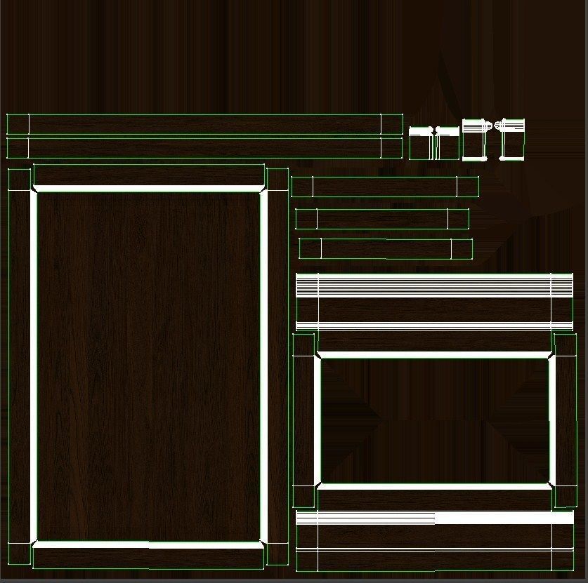 Wood panel with leather 017 3D model_13