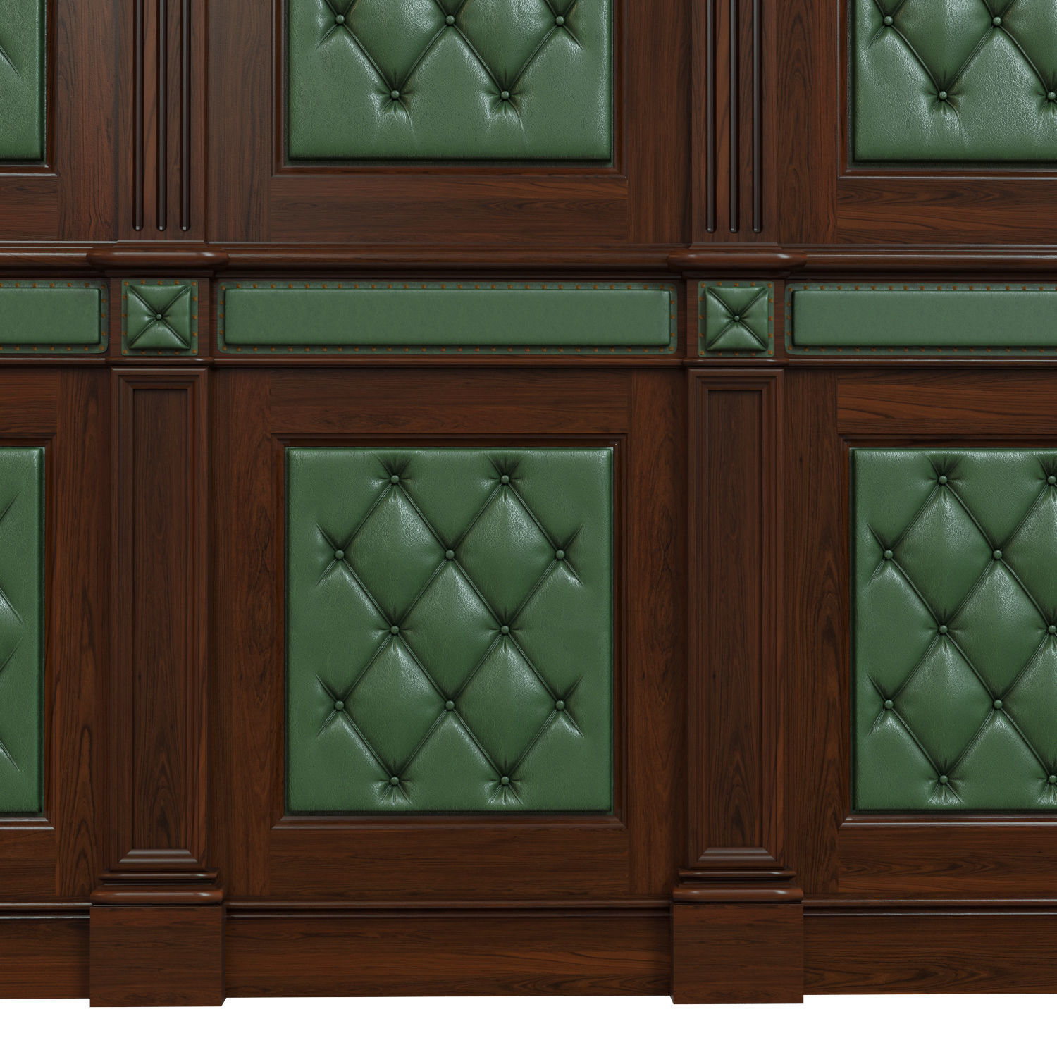 Wood panel with leather 017 3D model_4