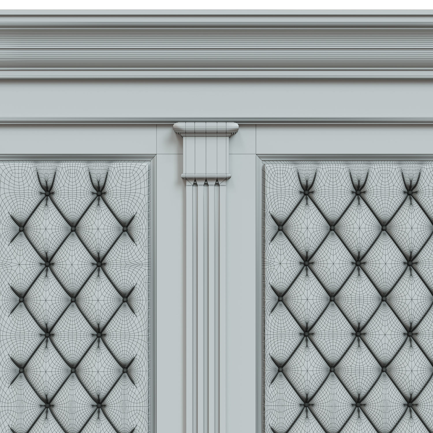 Wood panel with leather 017 3D model_9