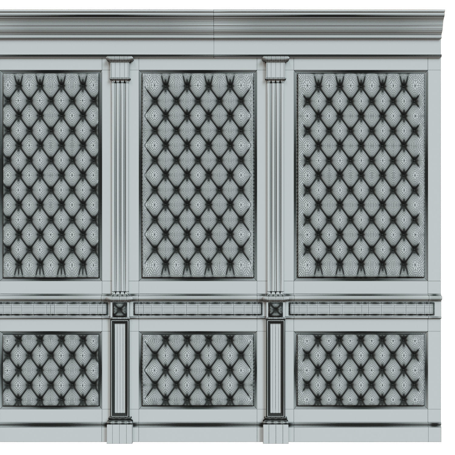 Wood panel with leather 017 3D model_10
