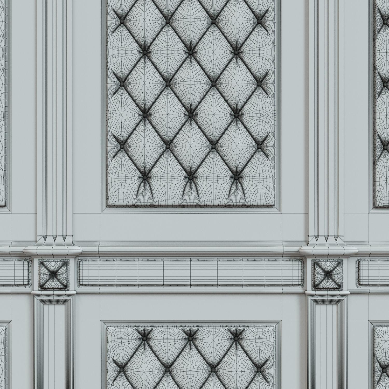 Wood panel with leather 017 3D model_8