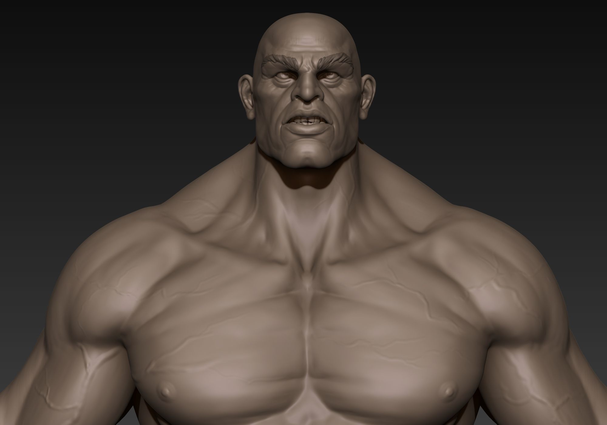 Muscular Man Basemesh 3D model_5