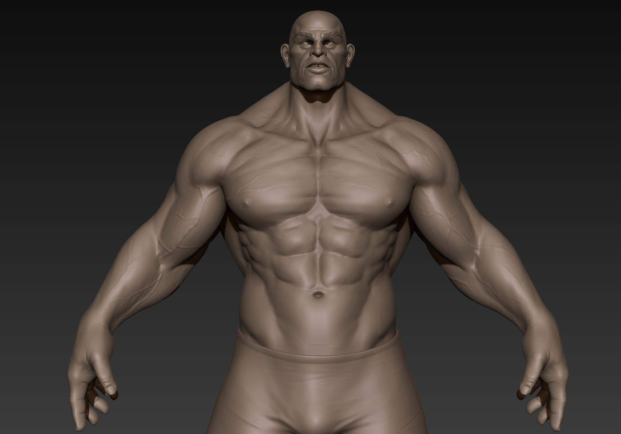 Muscular Man Basemesh 3D model_6