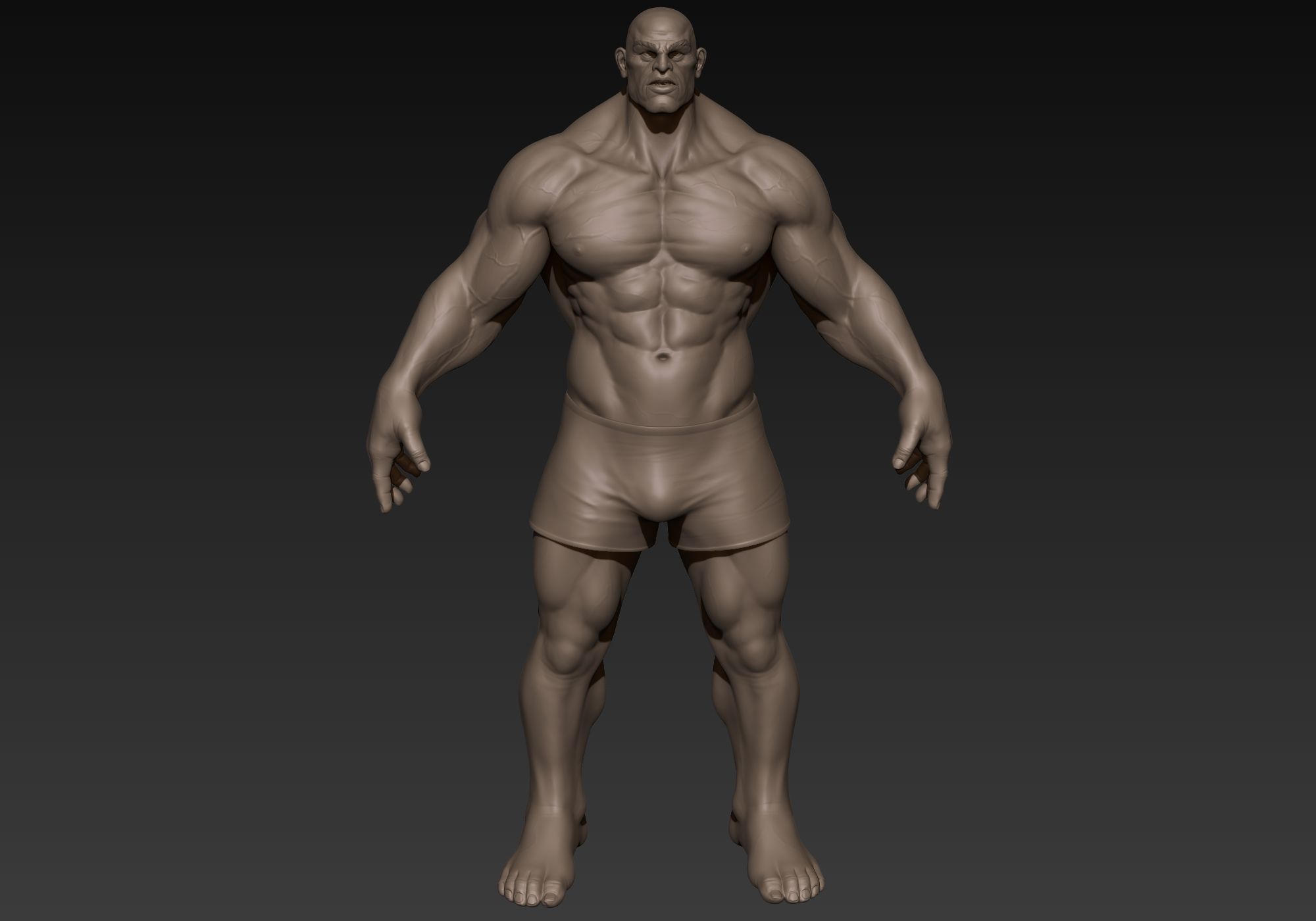 Muscular Man Basemesh 3D model_3