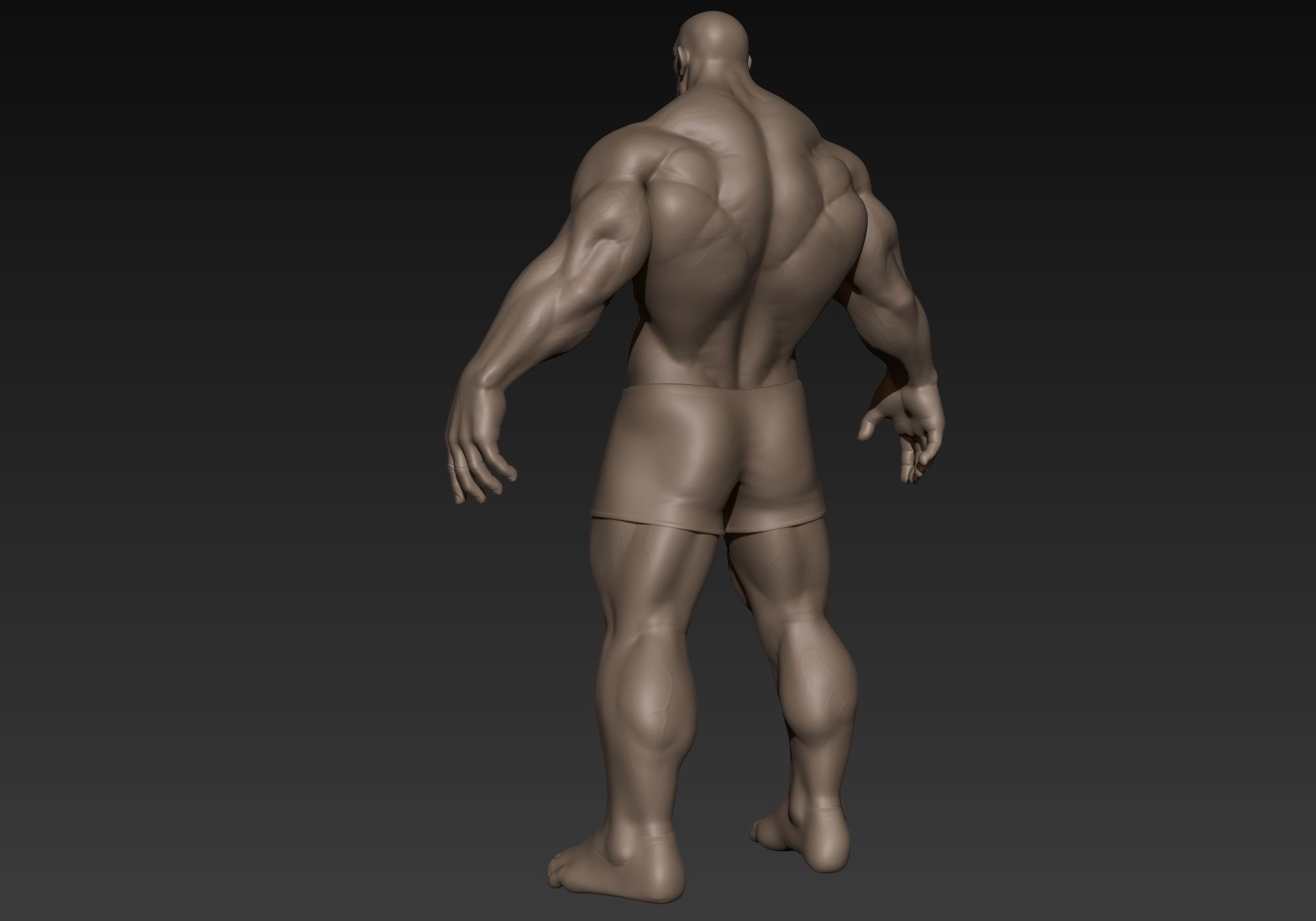 Muscular Man Basemesh 3D model_10