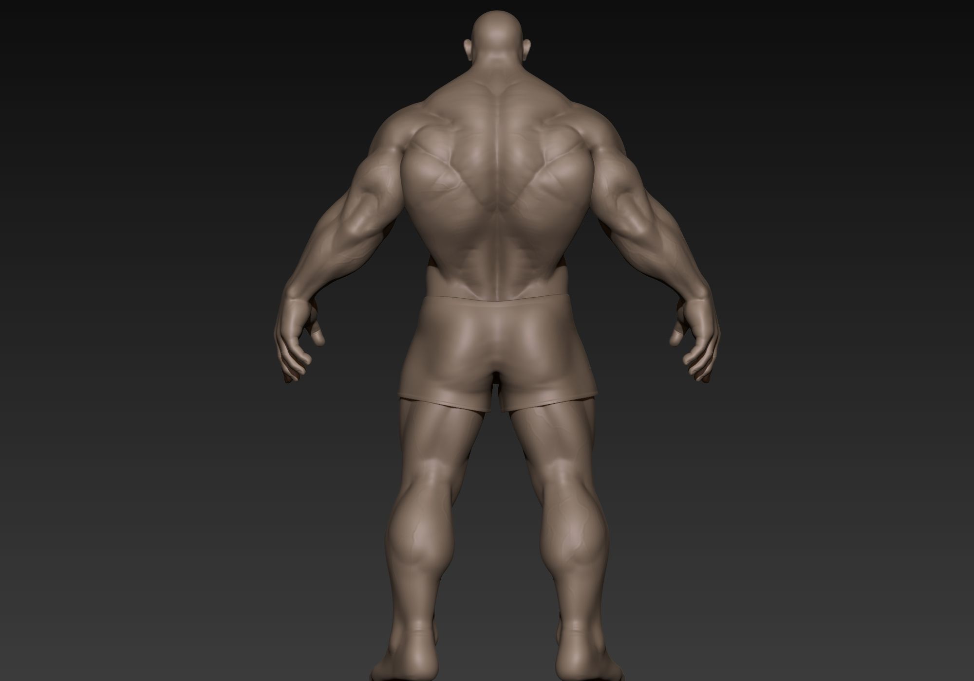 Muscular Man Basemesh 3D model_9