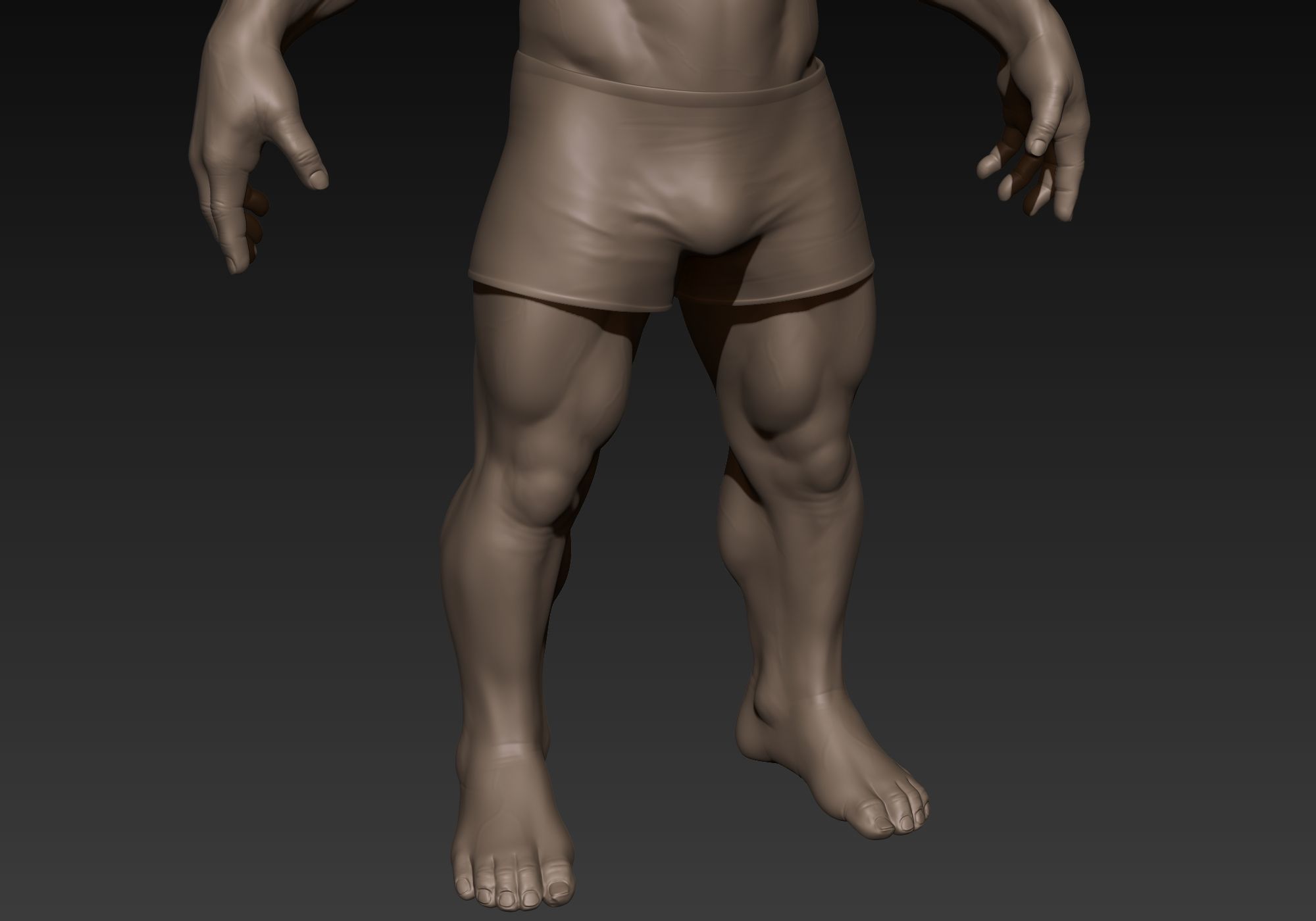 Muscular Man Basemesh 3D model_12