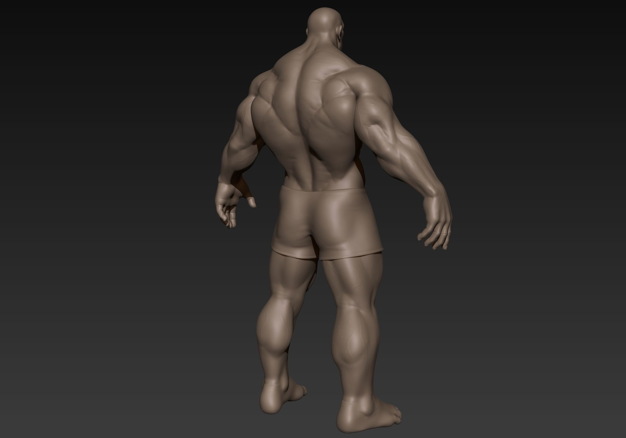 Muscular Man Basemesh 3D model_8