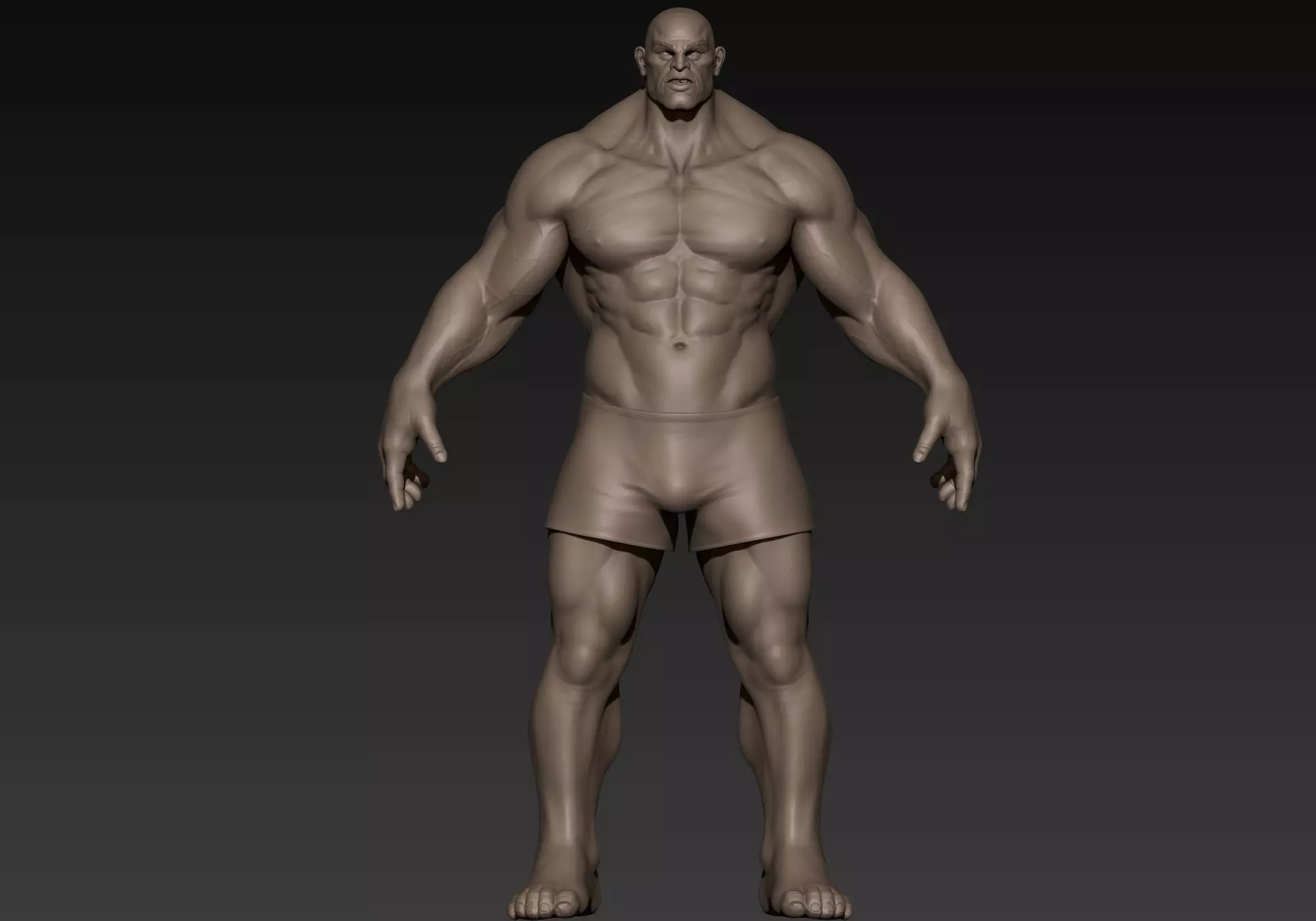 Muscular Man Basemesh 3D model_0