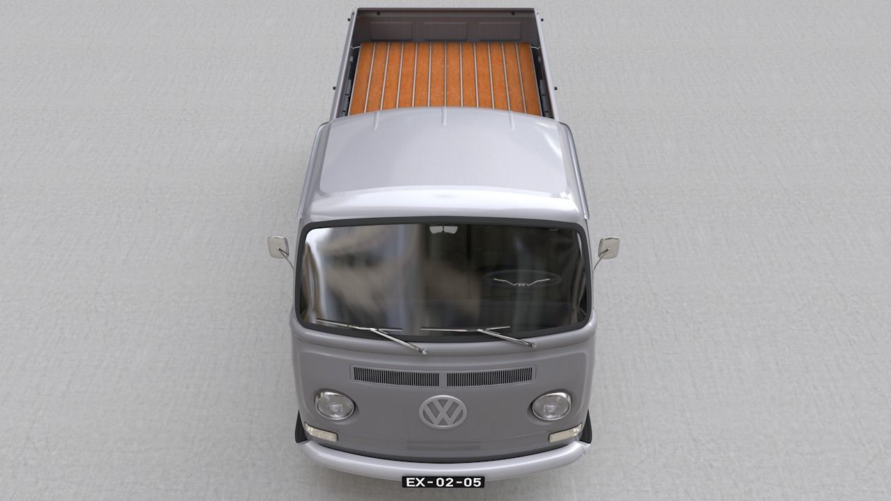 VOLKSWAGEN T2 PICKUP SINGLE CABINE 1969 3D model_7