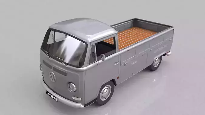 VOLKSWAGEN T2 PICKUP SINGLE CABINE 1969 3D model