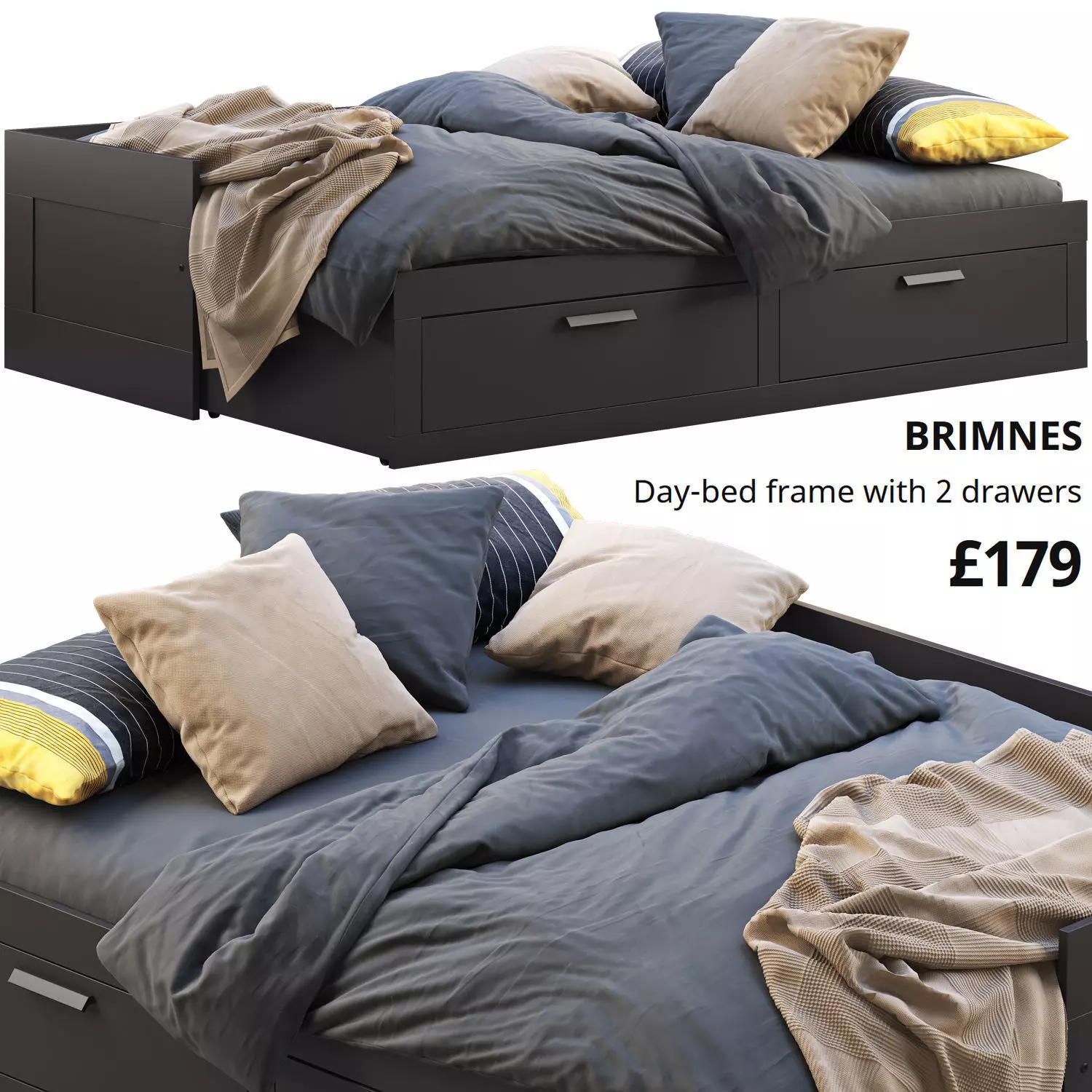 Brimnes bed 4 Ikea 3D model