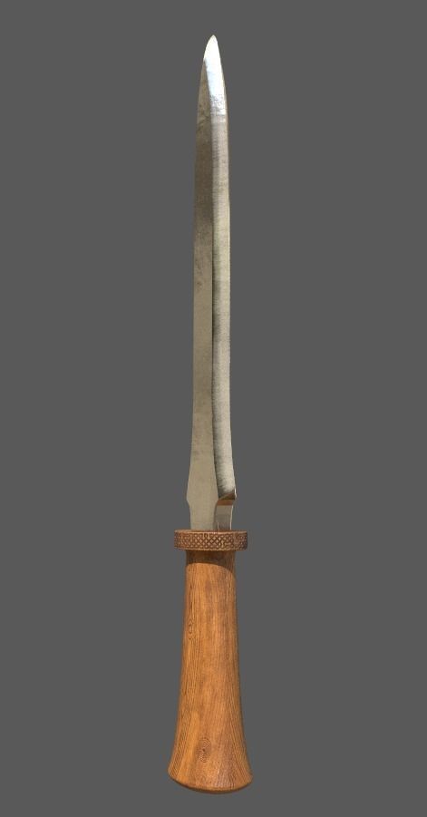 Medieval one-handed dagger Low-poly 3D model_2