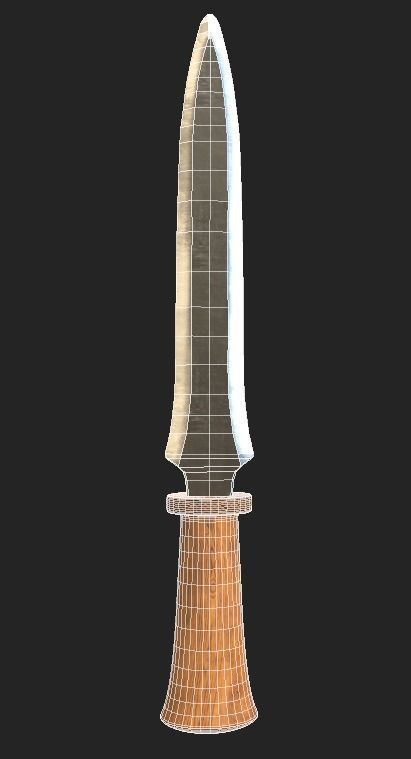 Medieval one-handed dagger Low-poly 3D model_3