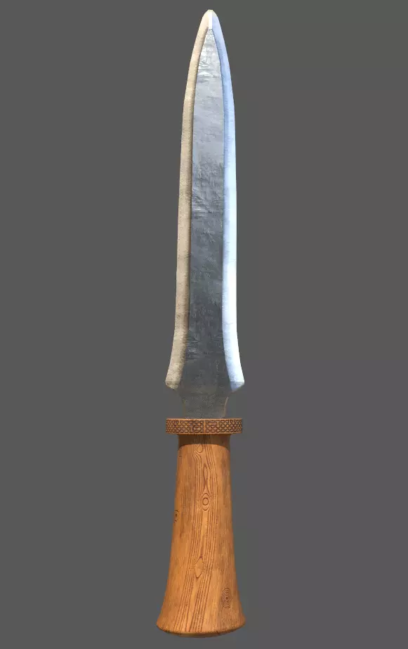 Medieval one-handed dagger Low-poly 3D model_0