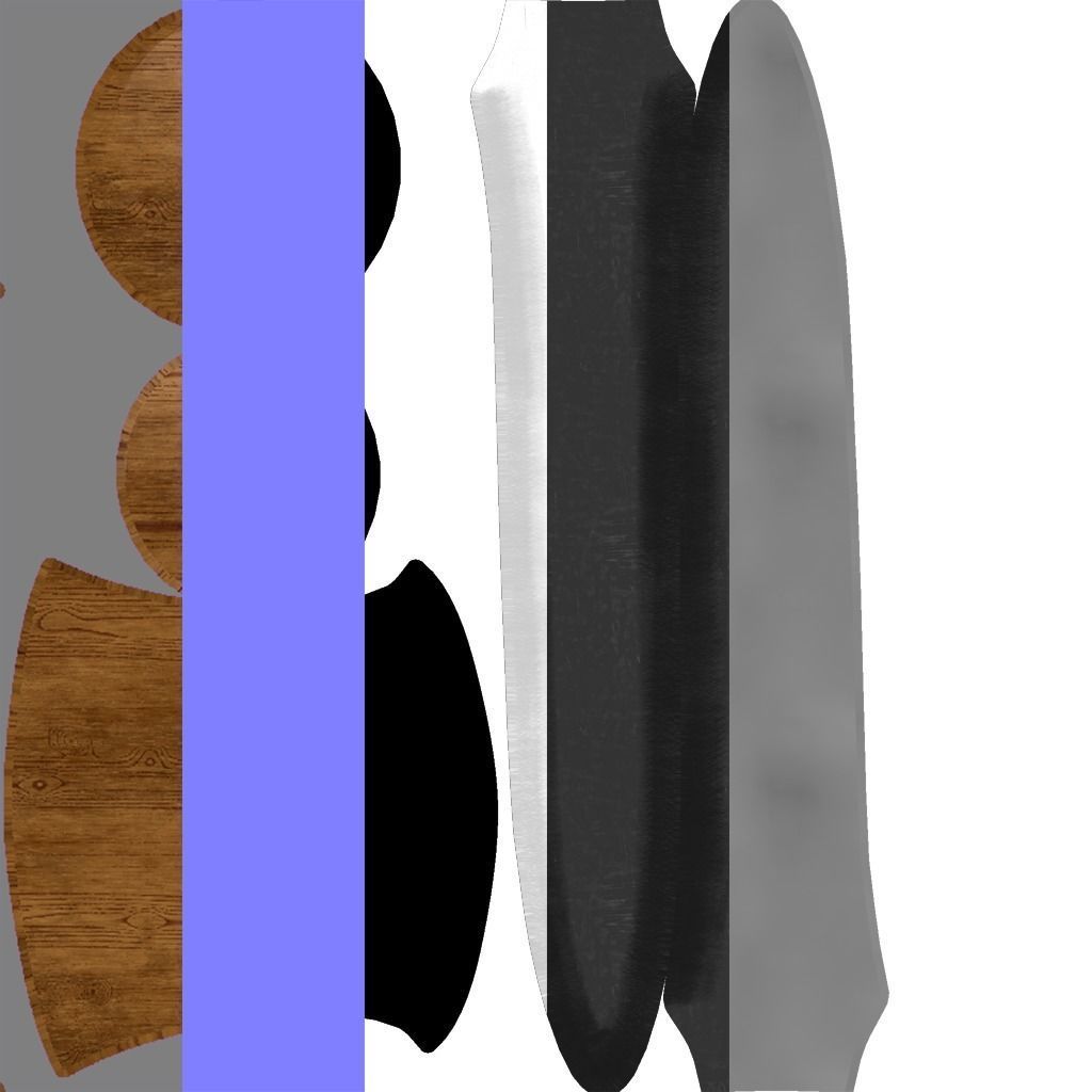 Medieval one-handed dagger Low-poly 3D model_4