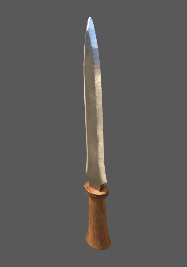Medieval one-handed dagger Low-poly 3D model_1