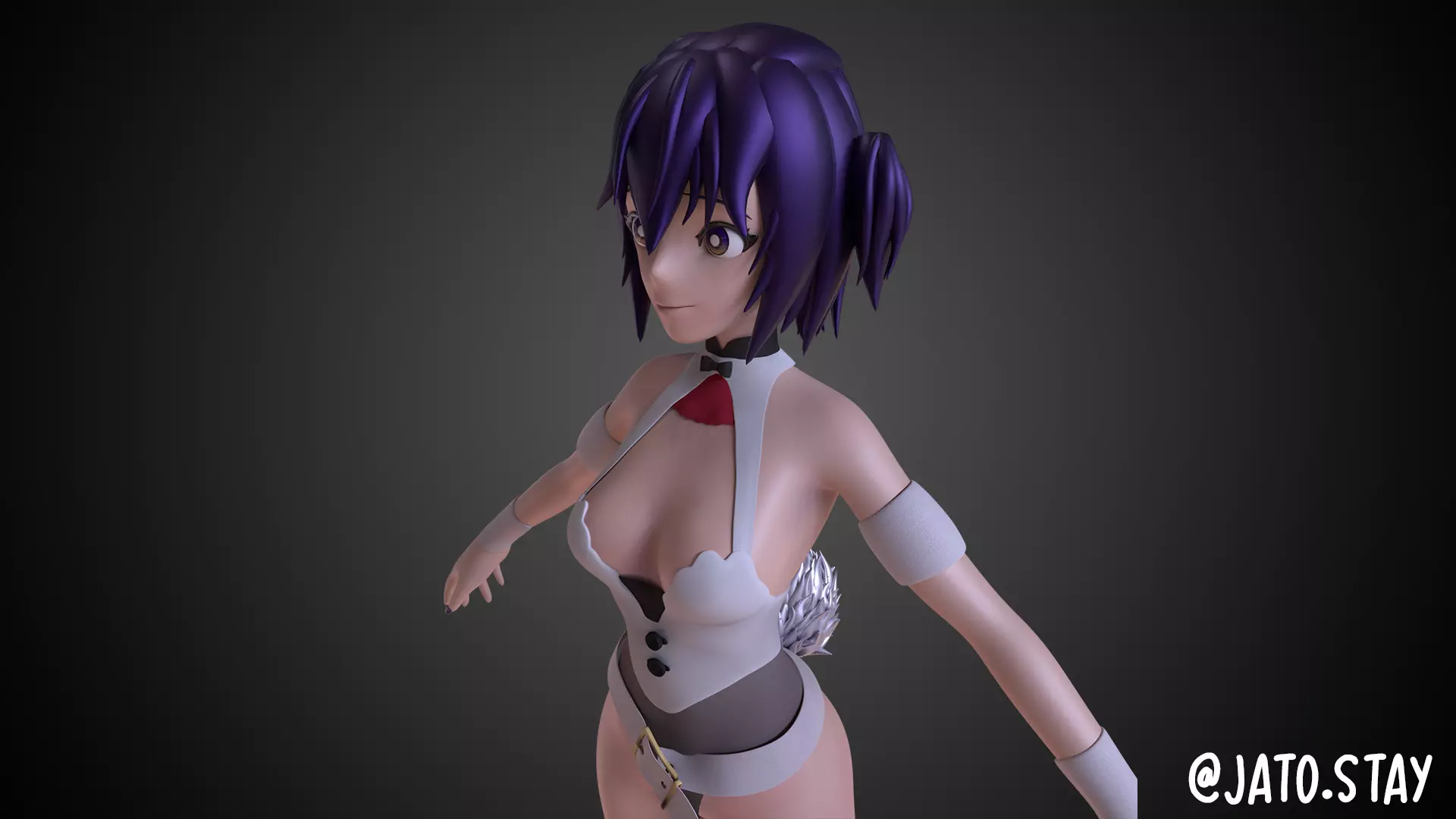 Anime Girl Base mesh 3D model_0