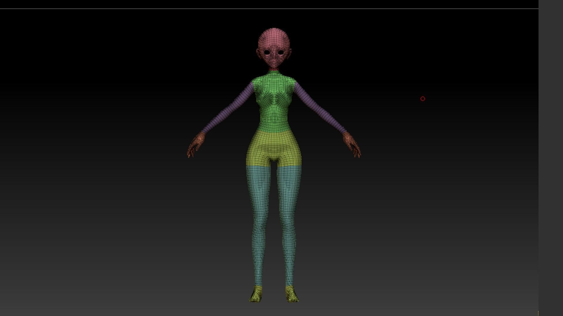 Anime Girl Base mesh 3D model_10