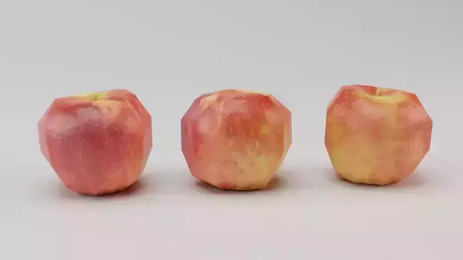 Red Apple Pack Low-poly and Photoscanned Low-poly 3D model