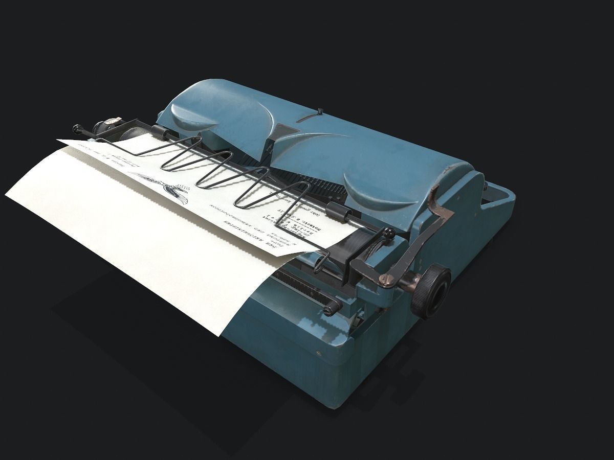 Olympia Typewritter Low-poly 3D model_5