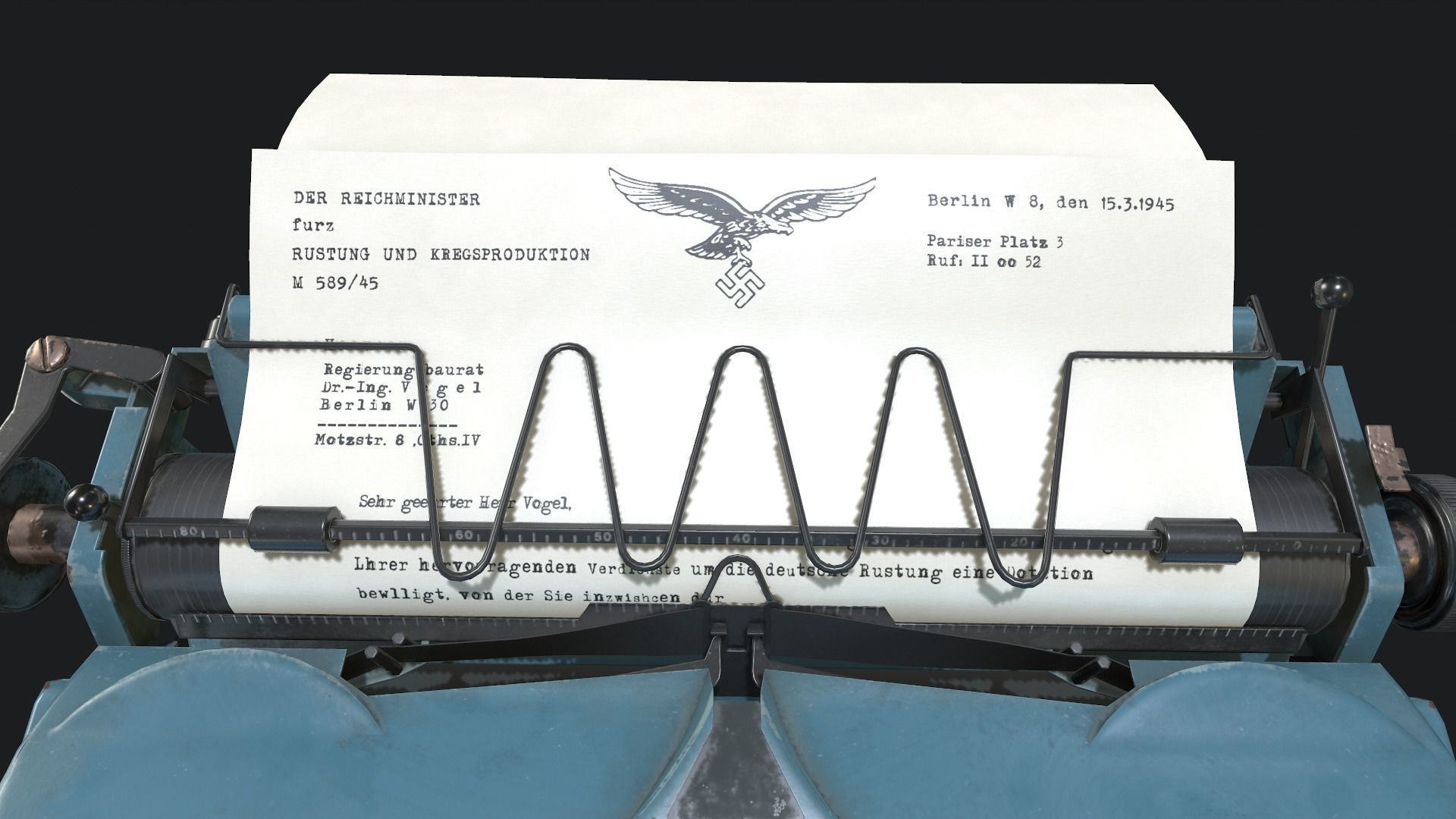 Olympia Typewritter Low-poly 3D model_8