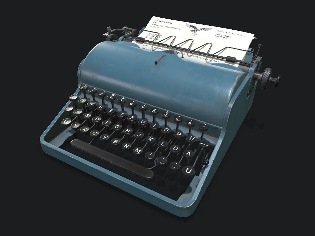 Olympia Typewritter Low-poly 3D model_2