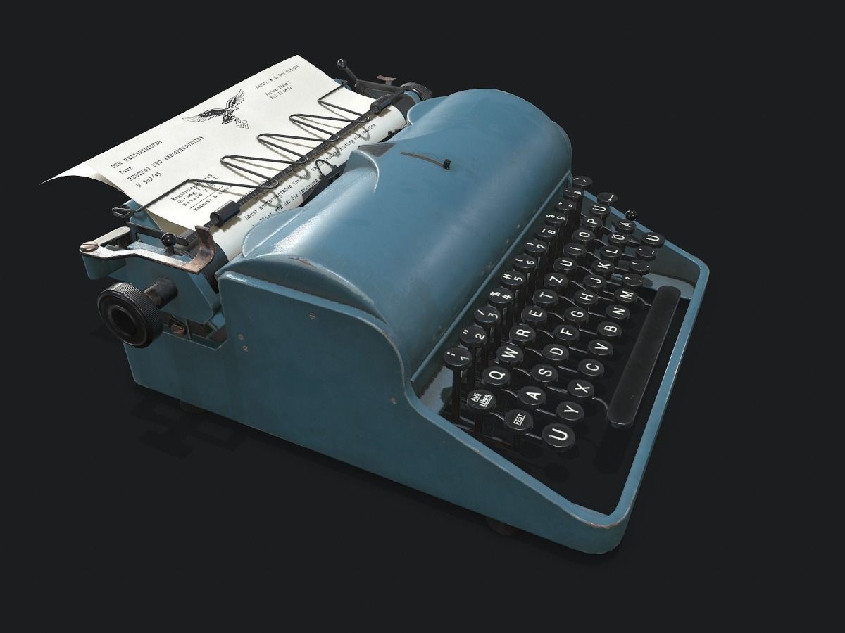 Olympia Typewritter Low-poly 3D model_4