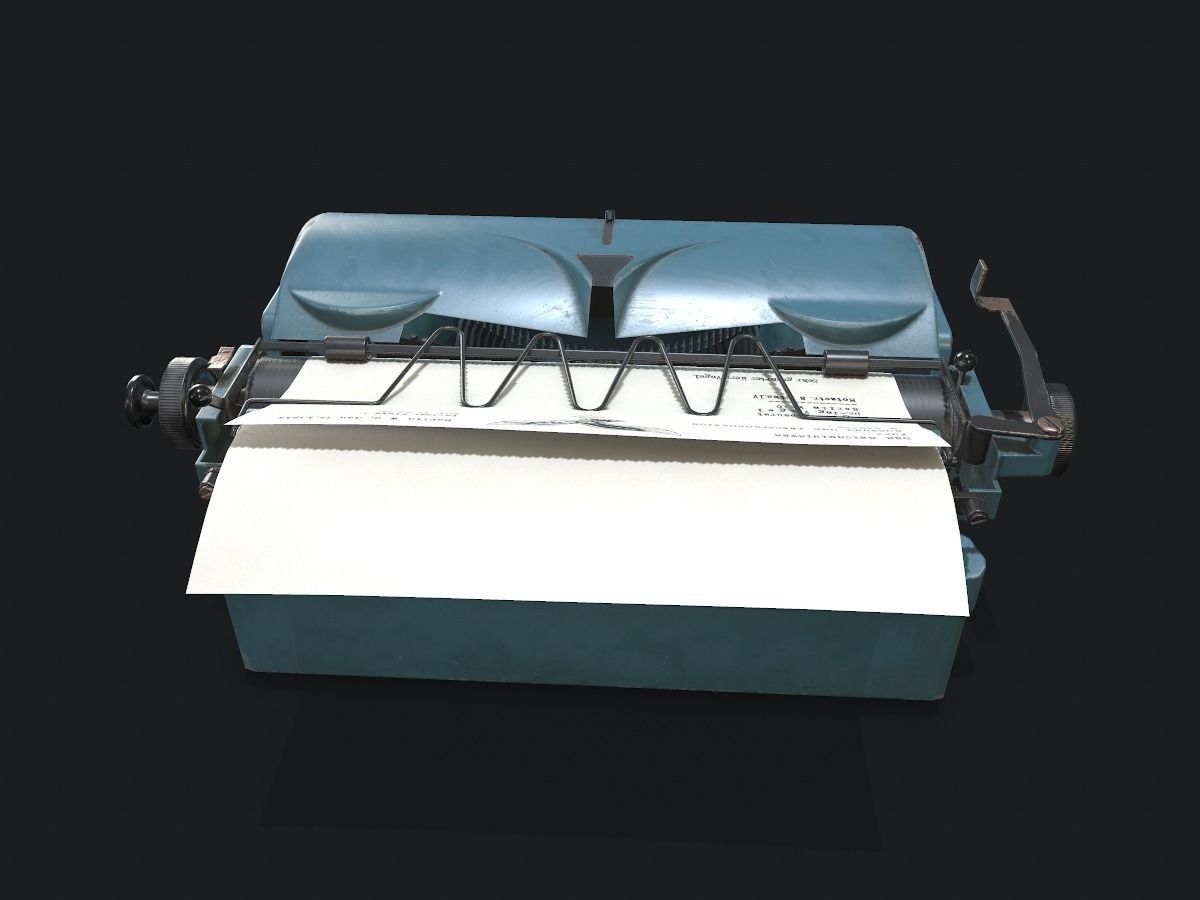 Olympia Typewritter Low-poly 3D model_6