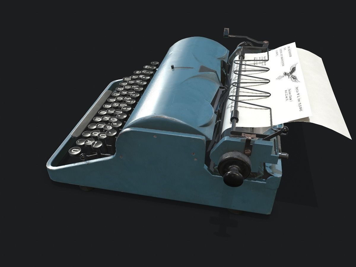 Olympia Typewritter Low-poly 3D model_7