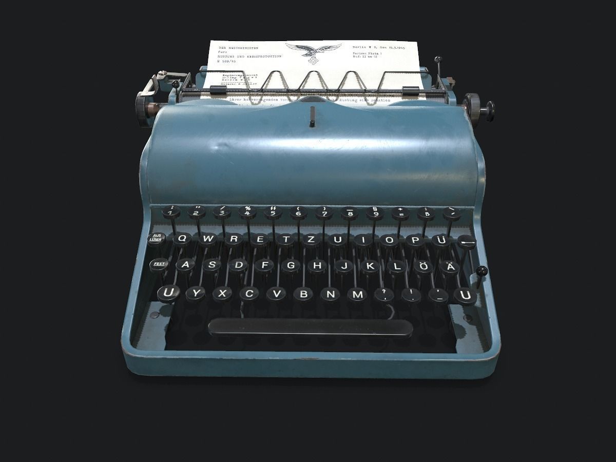 Olympia Typewritter Low-poly 3D model_3