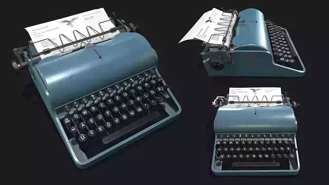 Olympia Typewritter Low-poly 3D model