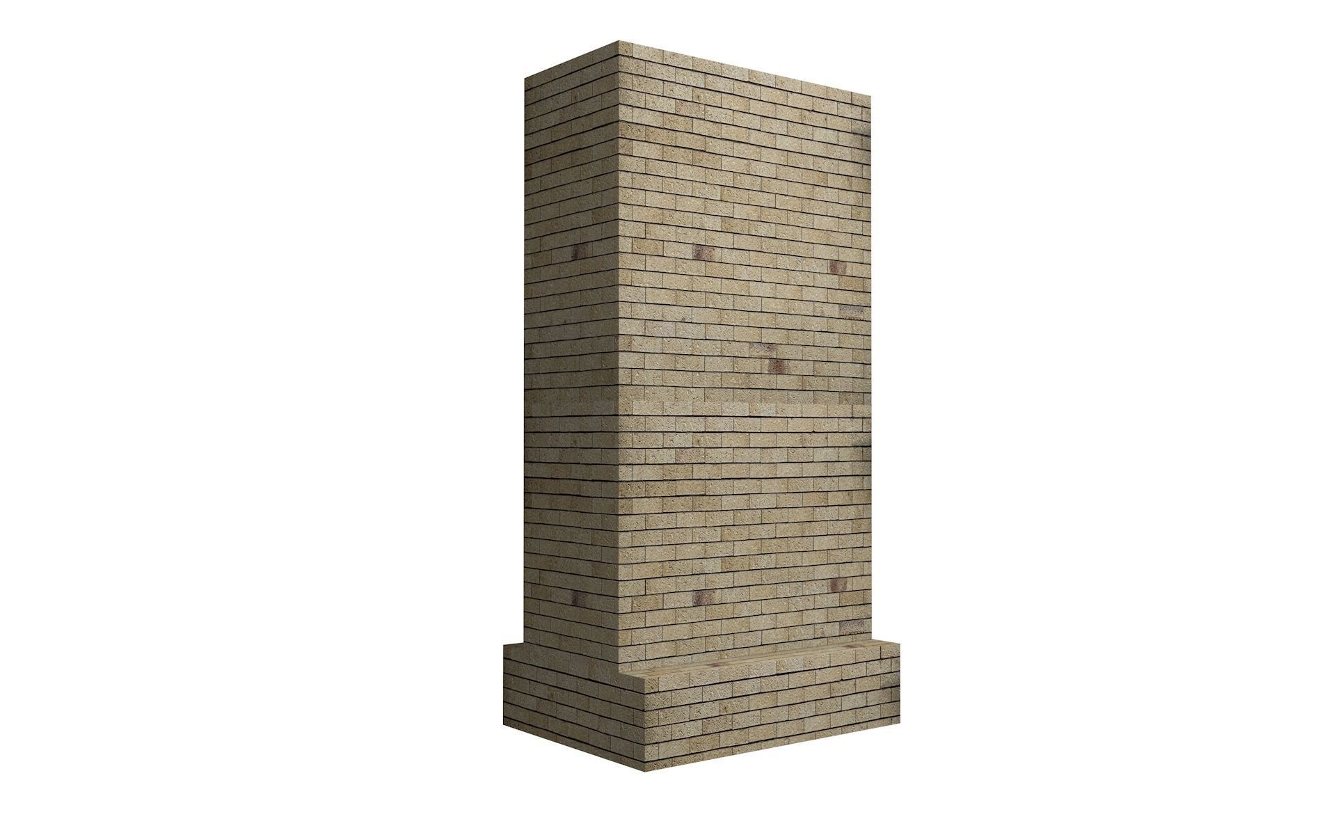 Wall of rock Low-poly 3D model_6