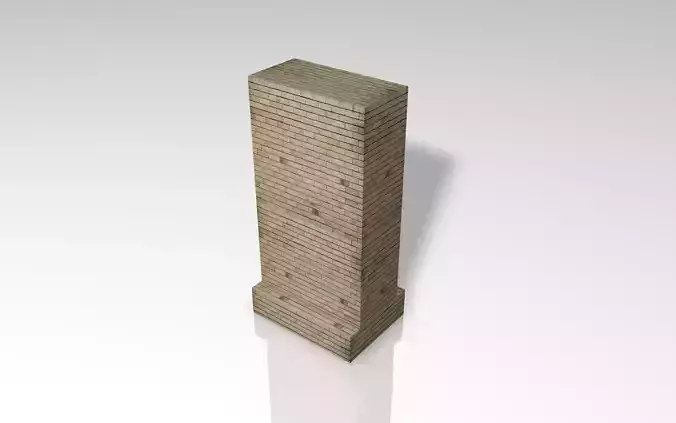 Wall of rock Low-poly 3D model