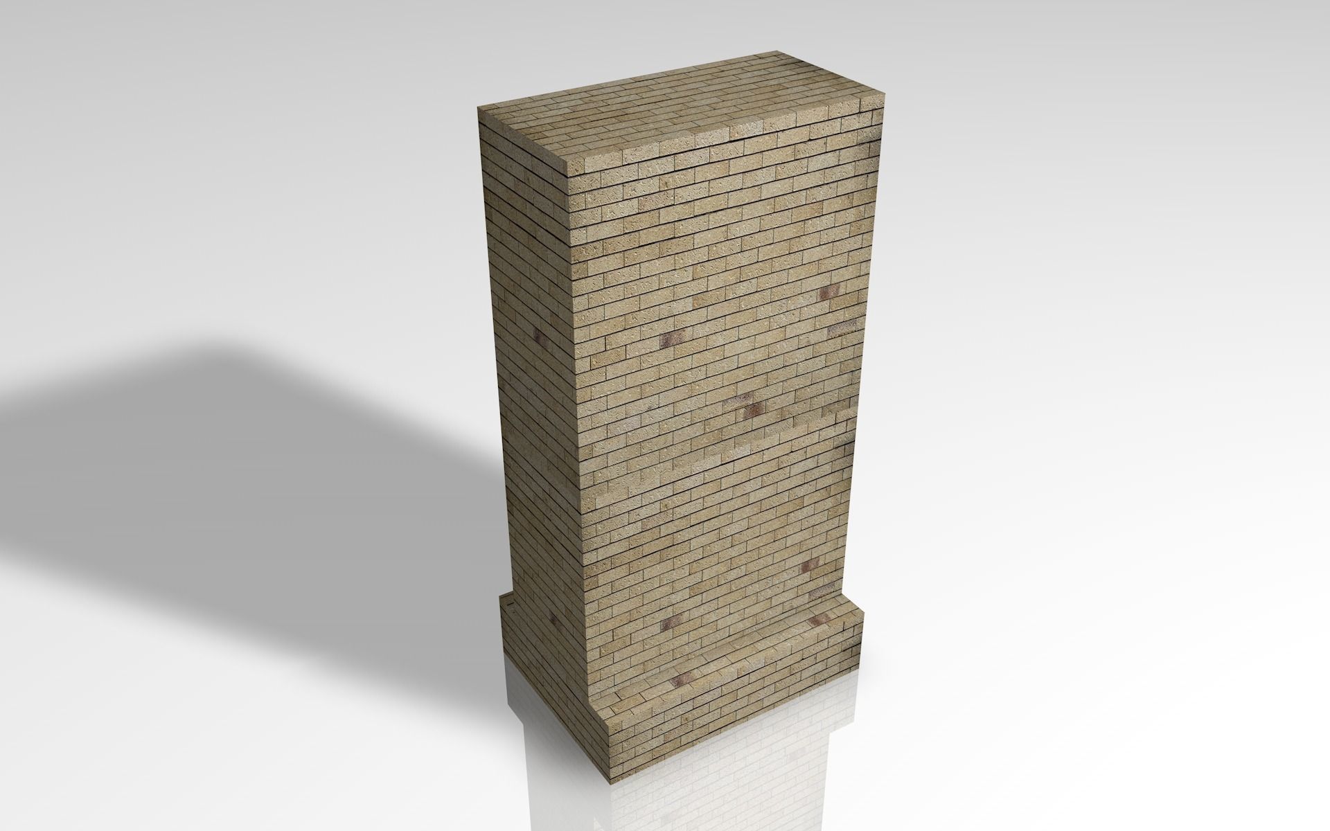 Wall of rock Low-poly 3D model_2
