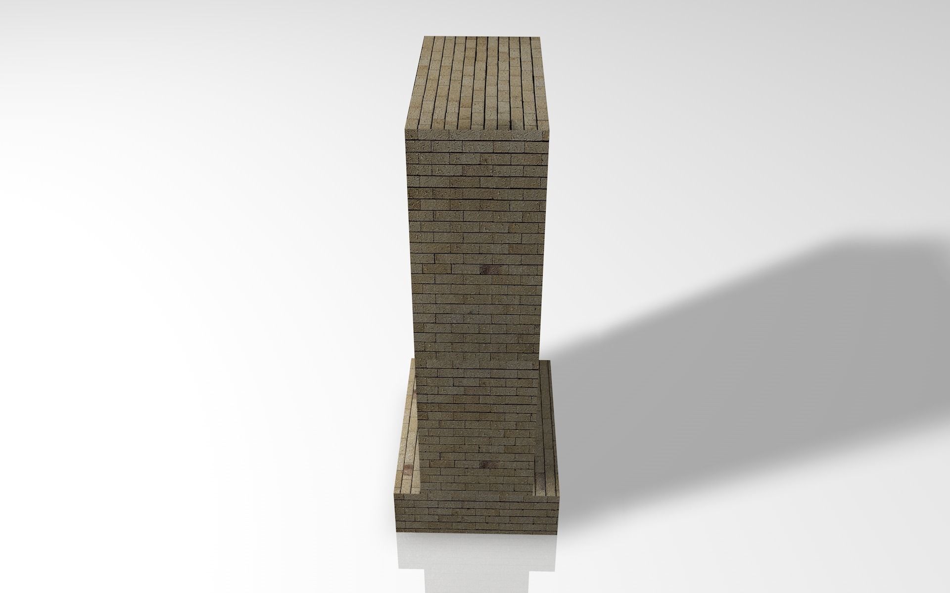 Wall of rock Low-poly 3D model_5