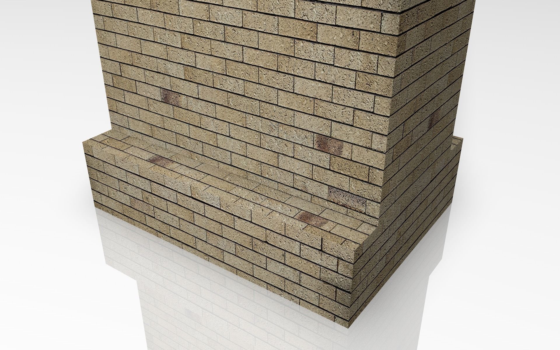 Wall of rock Low-poly 3D model_3