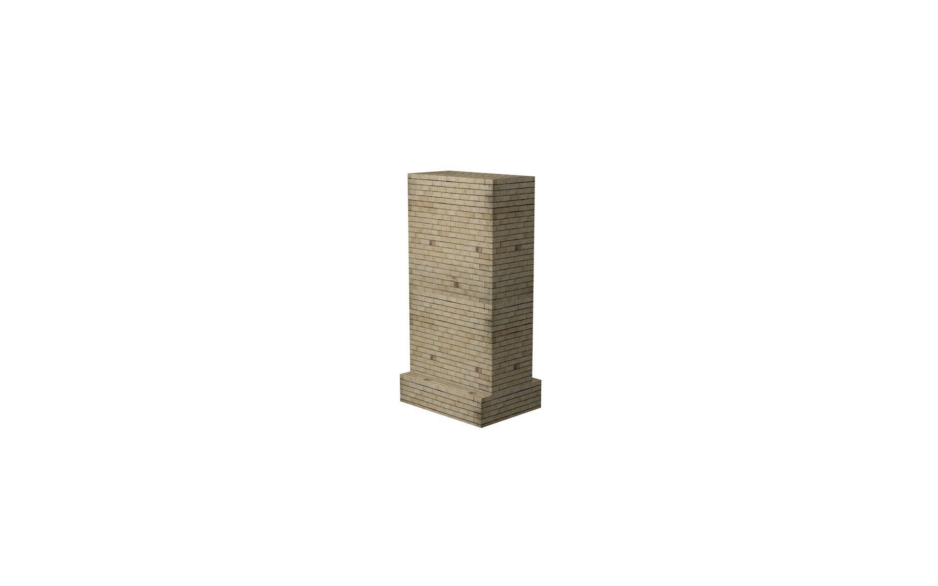 Wall of rock Low-poly 3D model_7
