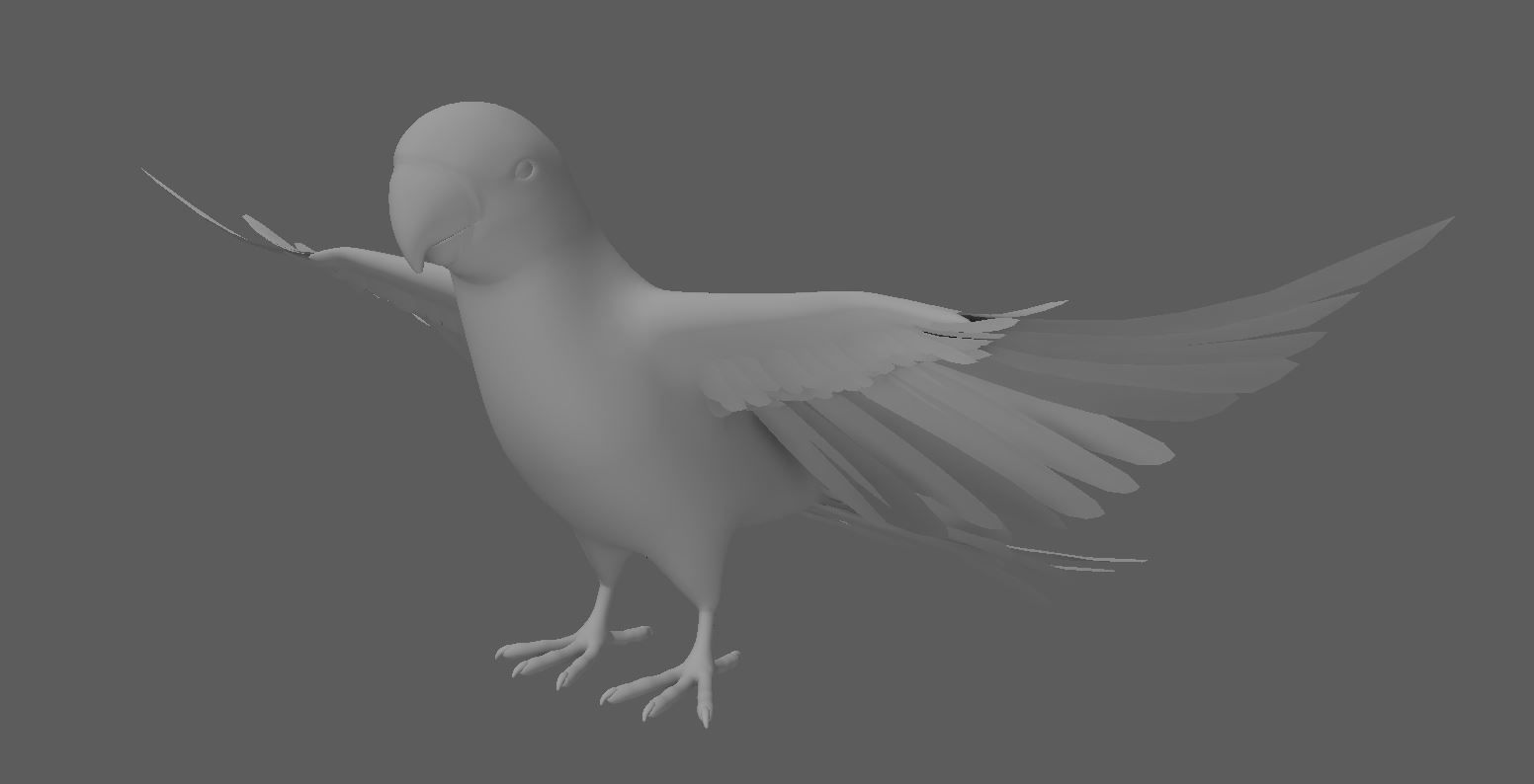 Green Parrot 3D model_3