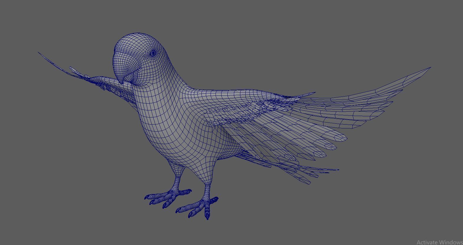Green Parrot 3D model_4
