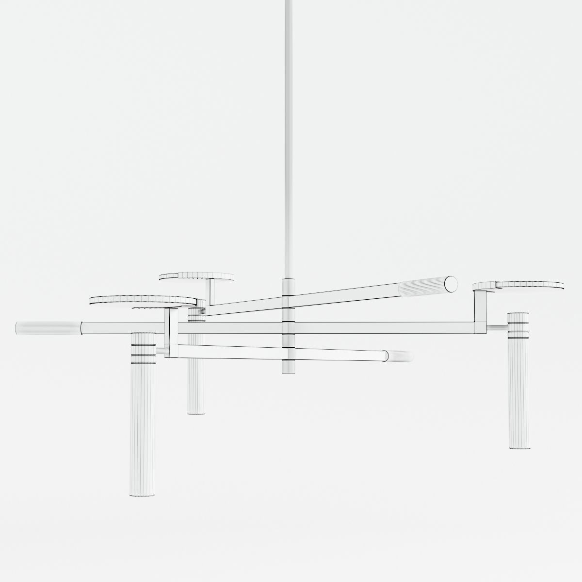 Melange Large Floating Disc Chandelier 3D model_2