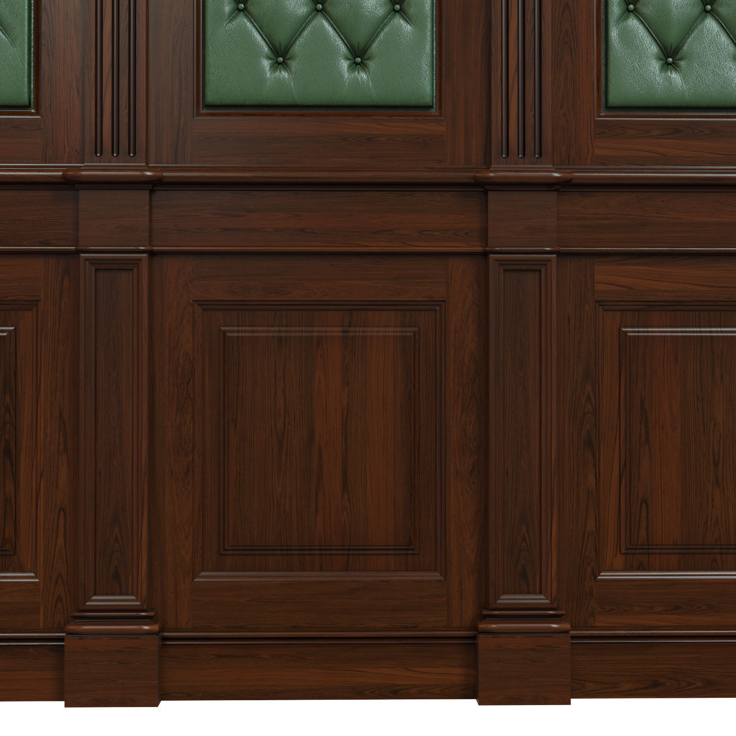 Wood panel with leather 018 3D model_4