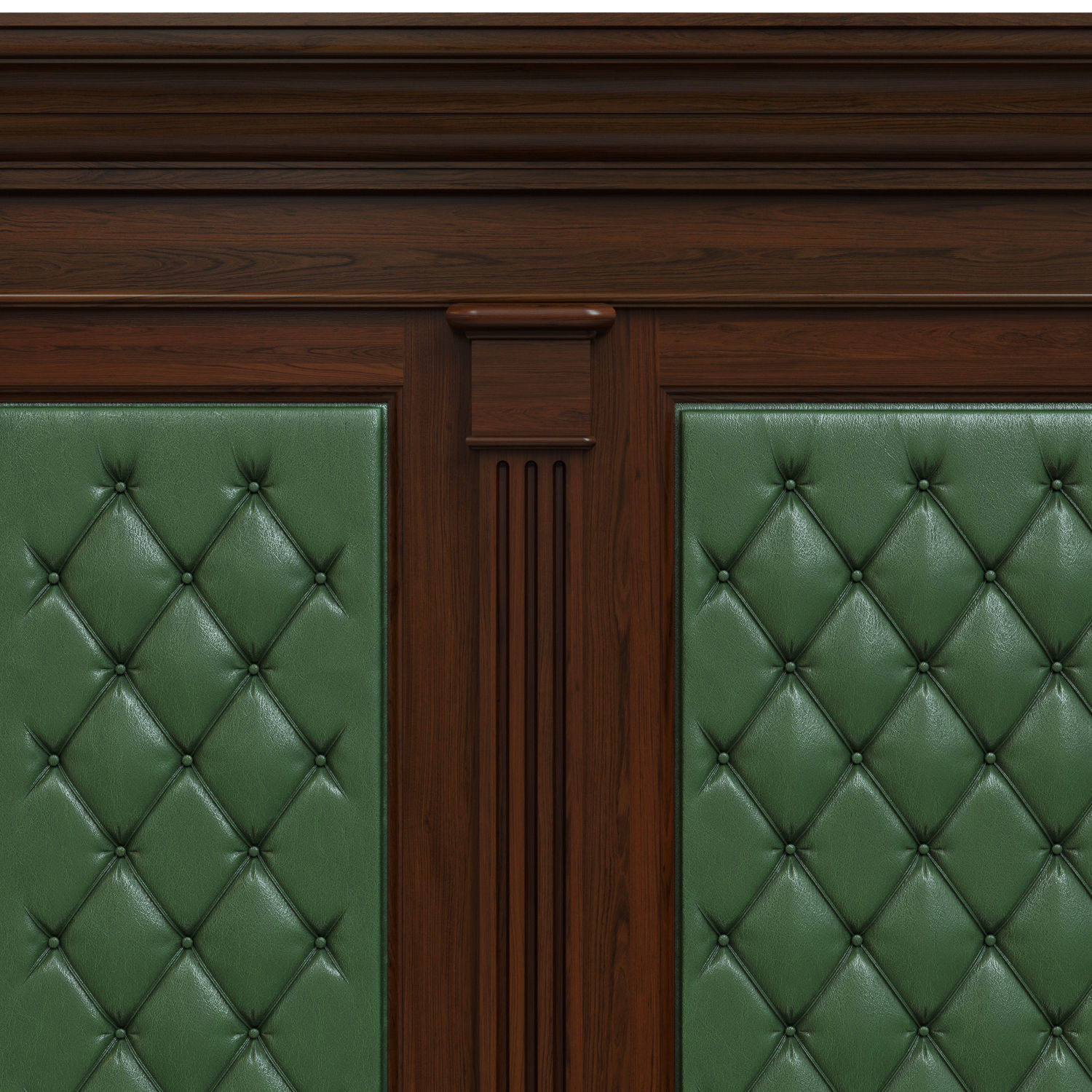 Wood panel with leather 018 3D model_5