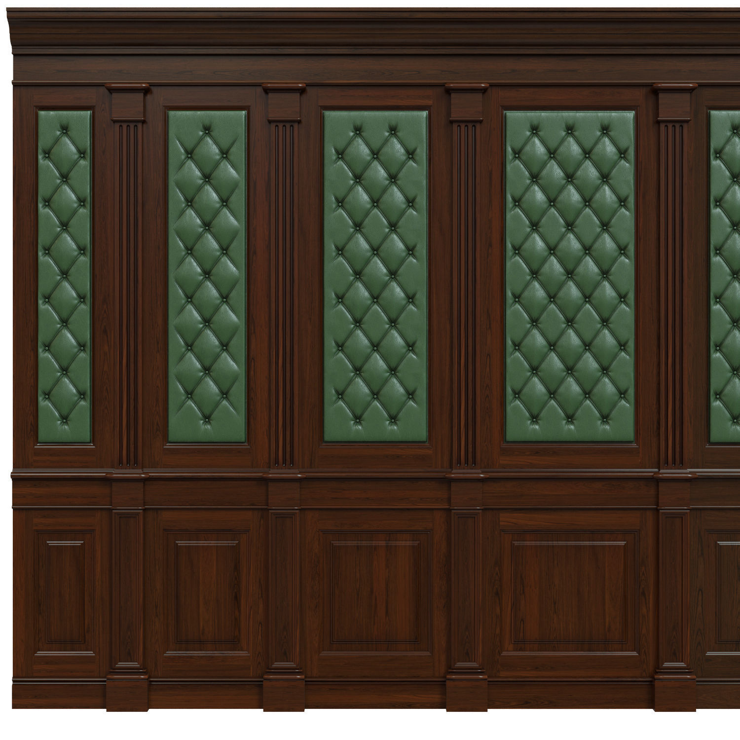 Wood panel with leather 018 3D model_3