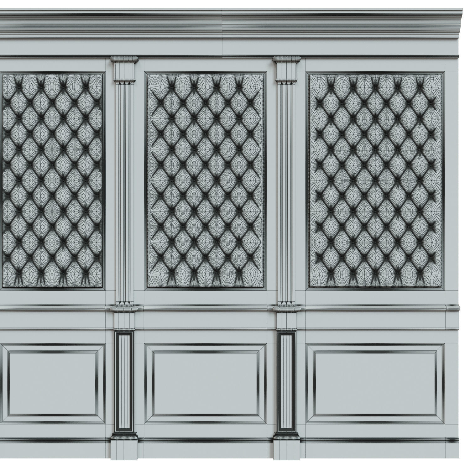 Wood panel with leather 018 3D model_10