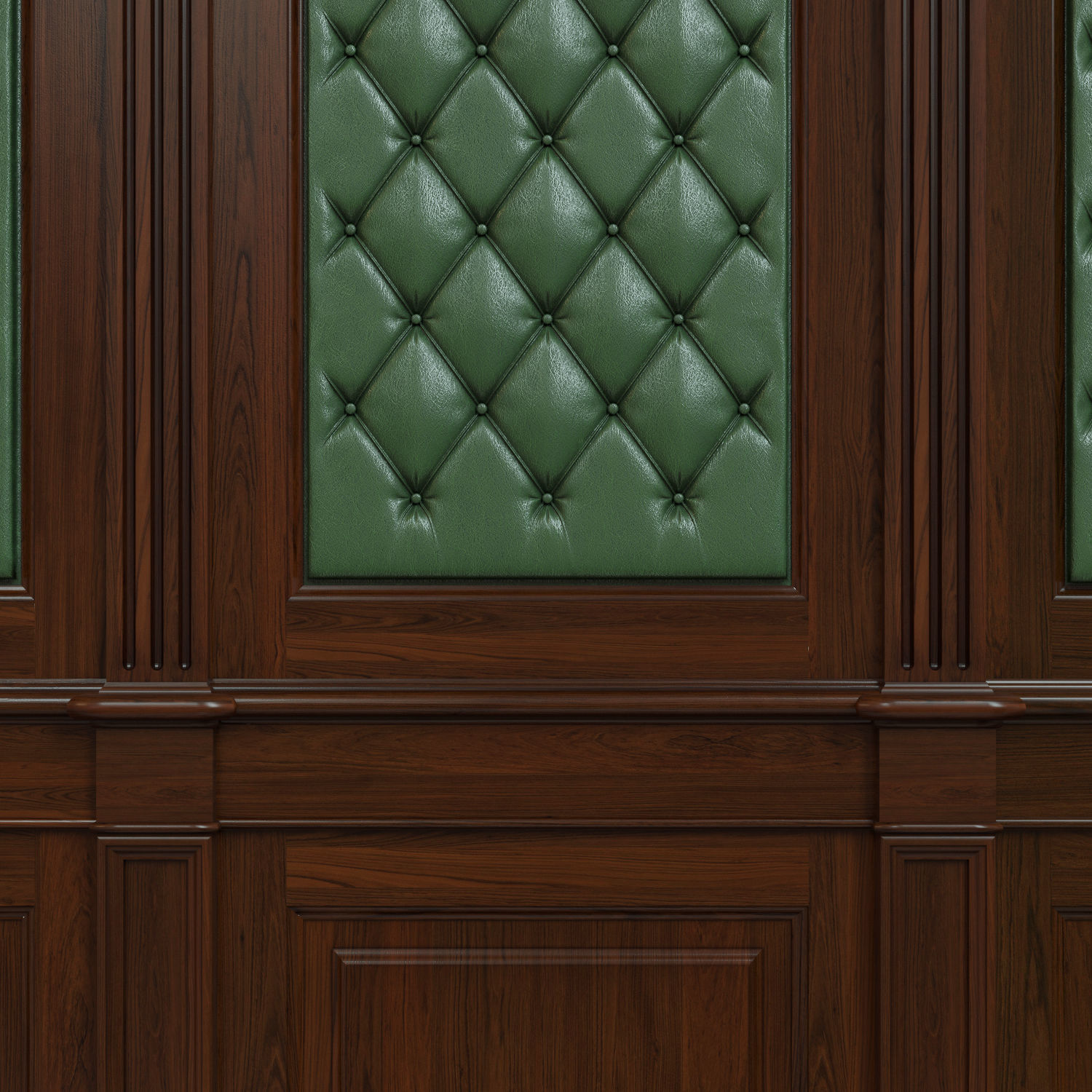 Wood panel with leather 018 3D model_1