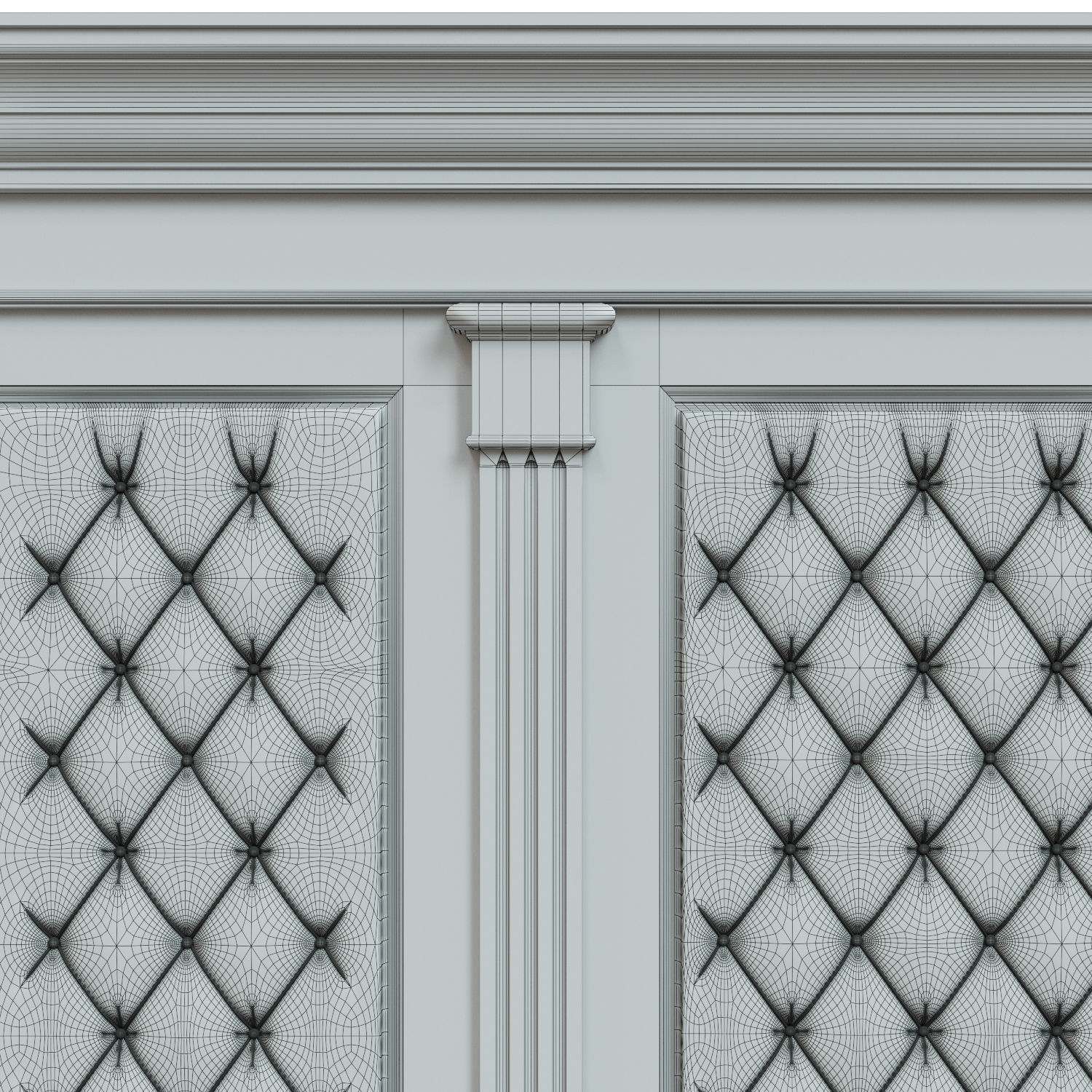 Wood panel with leather 018 3D model_7