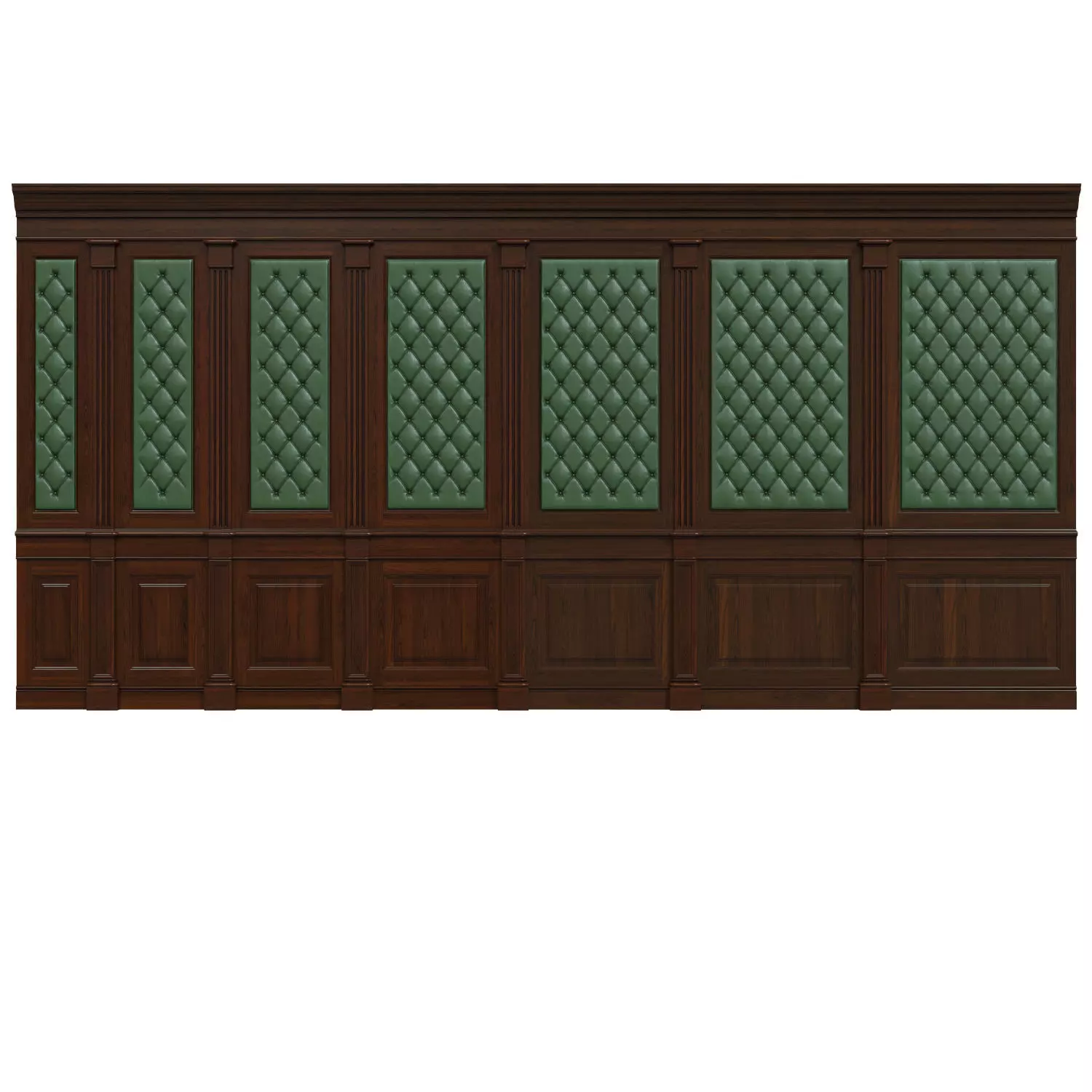 Wood panel with leather 018 3D model_0